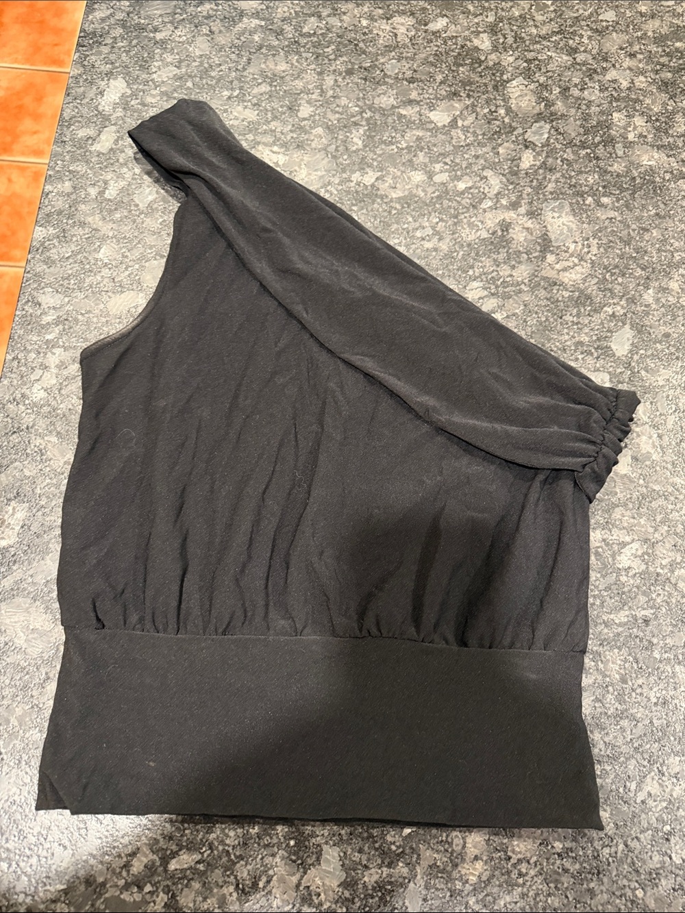 Elegant One-Shoulder Black Women's Dress Top